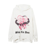 skatercore melting smiley featuring fashion harajuku printed hoodies hip hop retro washed bottom ripped sweatshirt streetwear mens hooded warm fleece loose hoodies