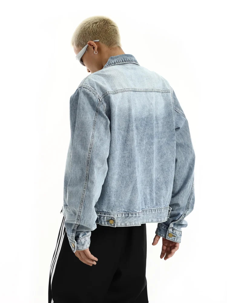 wide shoulder harajuku denim jacket coat mens fashion hip hop distressed washed jeans outerwear casual streetwear jackets blu - variant style f5443d for streetwear fashion