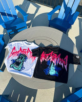 American Oversized Summer Anime Character Pattern Printed T-shirt Mens Pure Cotton Sweatshirt Street Hip-hop Clothing