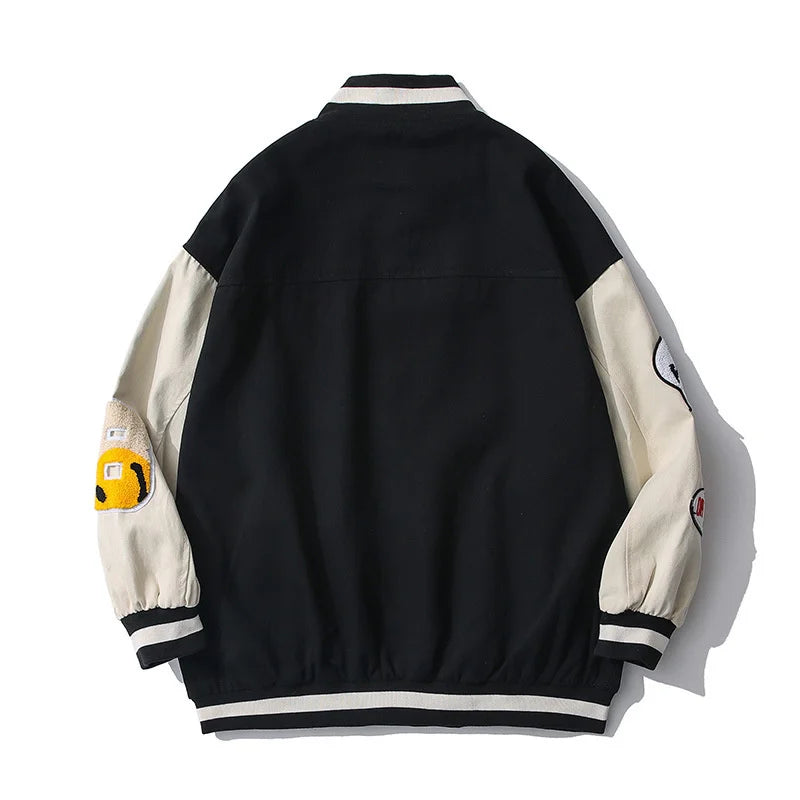 Retro Baseball Jacket for Men Cold Weather Jacket