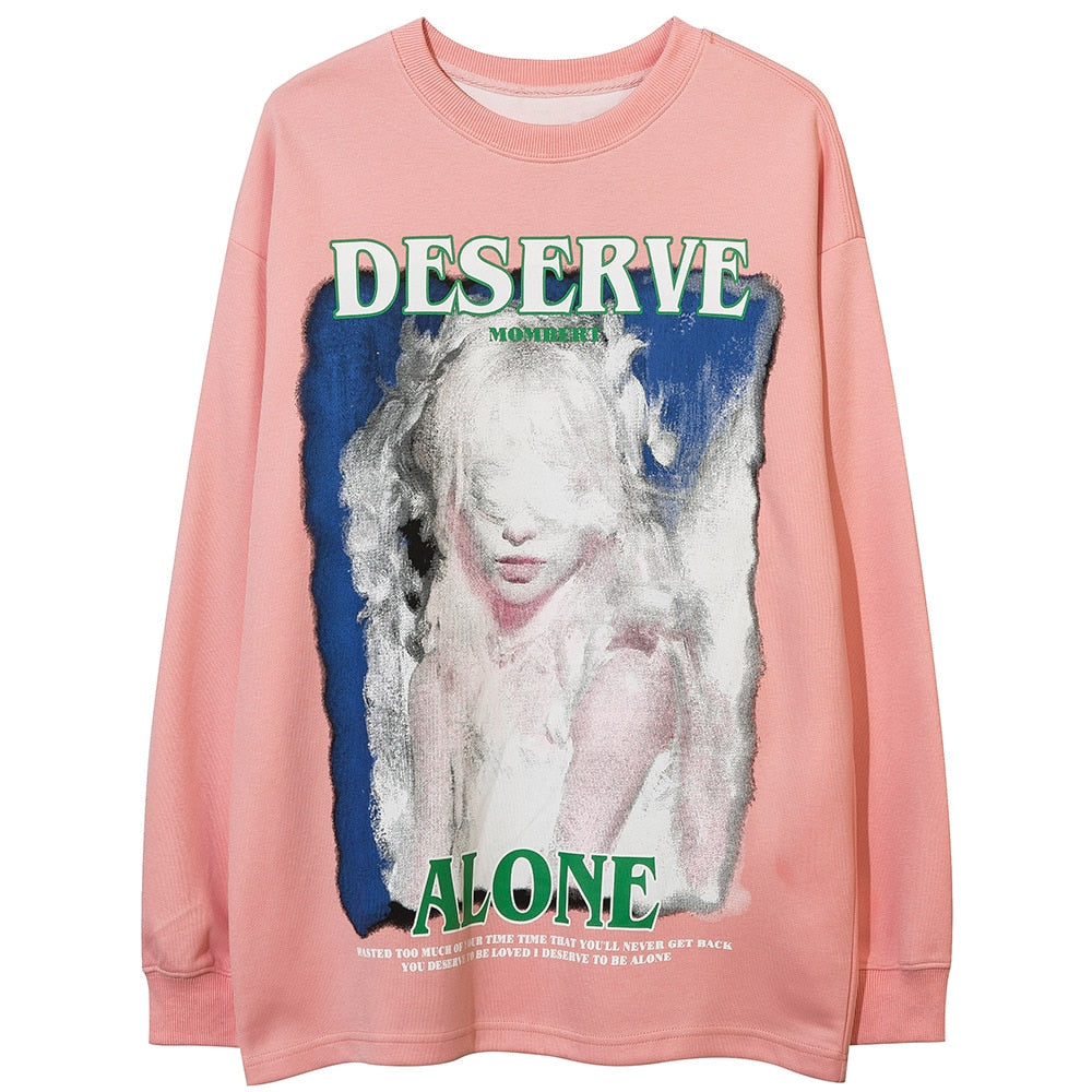 "Deserve" Unisex Men Women Streetwear Graphic Sweatshirt Daulet Apparel