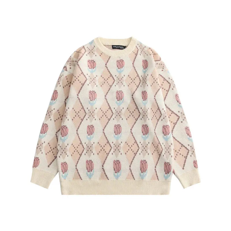 oversized flame jumper with bold print, ideal for photo-ready Y2K streetwear layering, street fashion menswear trend for seas