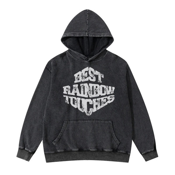 glitchcore aesthetic drop featuring rainbowtouches washed hoodie men high street fashion pattren hoodie hip hop unisex breathable superior quality mens clothing