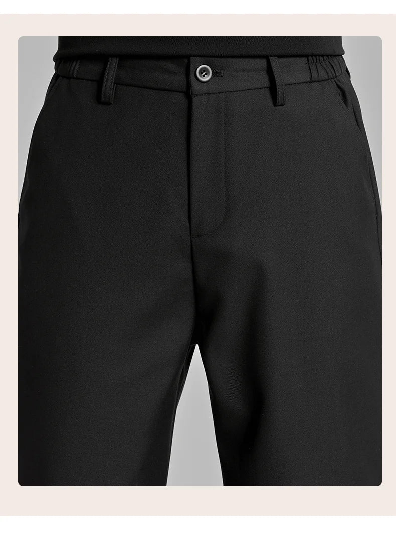 extended length edition men streetwear fashion hip hop vibe straight black pant casual business suit long pants trousers unique default style 1757