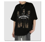Sadcore Oversized shirt – Harajuku T Shirt Mens 2023 Summer Dog Letter Printed Vintage