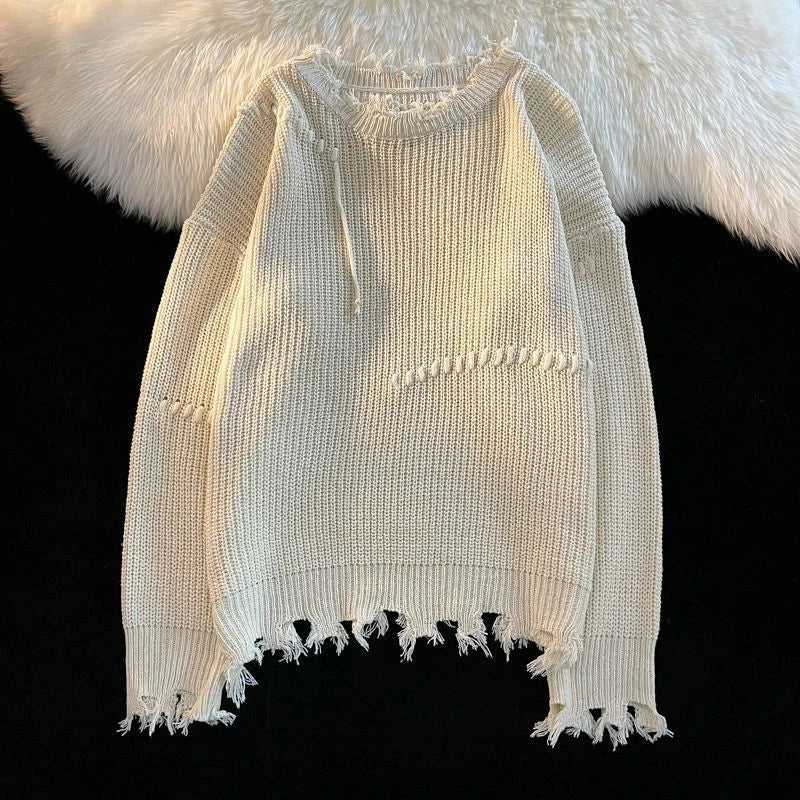 oversized flame knit top, unisex streetwear inspired by 2025 fashion trends, mens fashion layer for modern streetwear collect