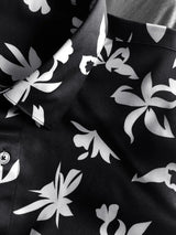 New 2021 luxury Men Classic Hibiscus Flowers Fashion 50% Silk Casual Shirts Shirt high quality Pocket Short sleeves #A48
