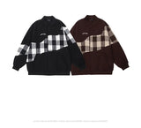 American Retro Jacket Mens Autumn Hong Kong Style Design Color Blocked