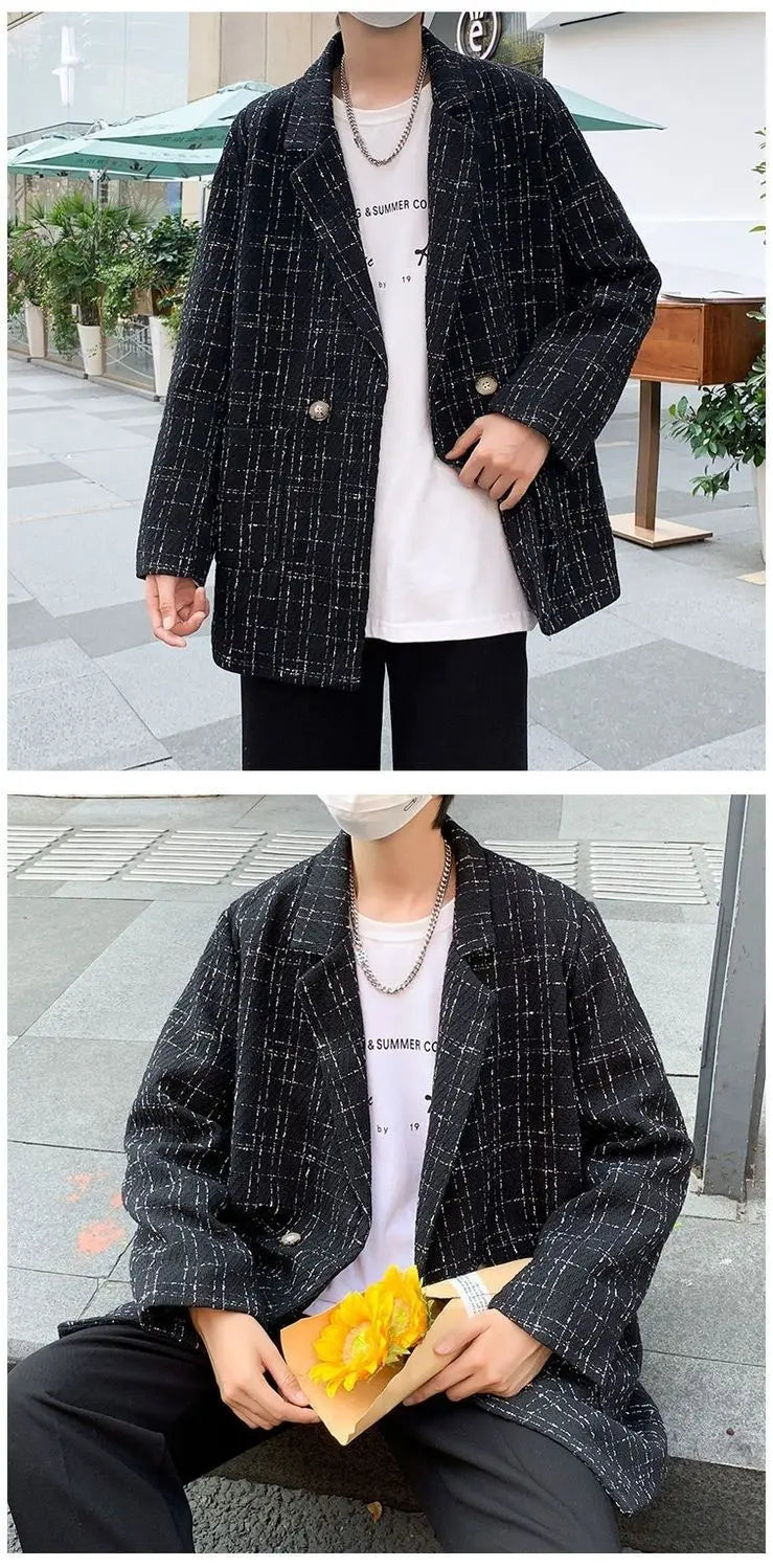 Small Fragrance Suit Mens Jacket Lazy Wind Ruffian Handsome Korean Ver