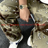 2024 new american vintage direct casual functional work pants heavy duty washed outdated logging pants desert camo high street unique default style 2969