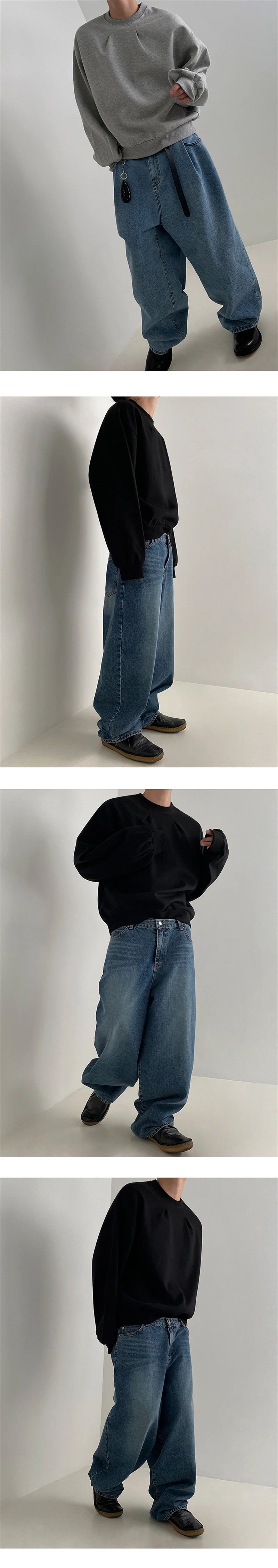 2024 Korean Fashion Crewneck Sweatshirts For Men Casual Design Pullover Y2K