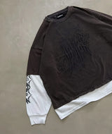 European and American New Fashion Splicing Short-sleeved Men Y2k High Street Casual Retro Oversized Round Neck Pullover Women