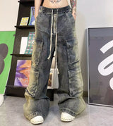 baggy jeans side pocket loose denim pants men luxury designer fashion harajuku streetwear baggy jeans trousers unique jeans style 2281