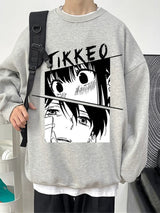 Autumn Japanese Anime Fashion Men Sweatshirt Graphic Fleece Y2K Clothes