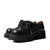 Men High Quality Genuine Leather Streetwear Fashion Casual Hip Hop Derby Shoes Cow Leather Rubber Foam Sole High Heels Shoes