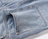 fashion loose streetwear denim jeans new casual wide legs straight jean pants hip hop tassel joggers baggy jeans men clothing unique joggers style 435
