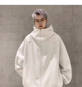 White Cardigan Sweatshirt Men 2024 Spring And Autumn New Style High En