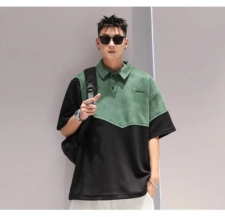 Glitchcore Melting smiley – Summer Street Hip Hop Men And Women Trendy Personality Polo