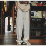 autumn mens sweatpants korean fashion sportswear drawstring wide leg straight track pants casual y2k streetwear baggy trousers unique joggers style 3304
