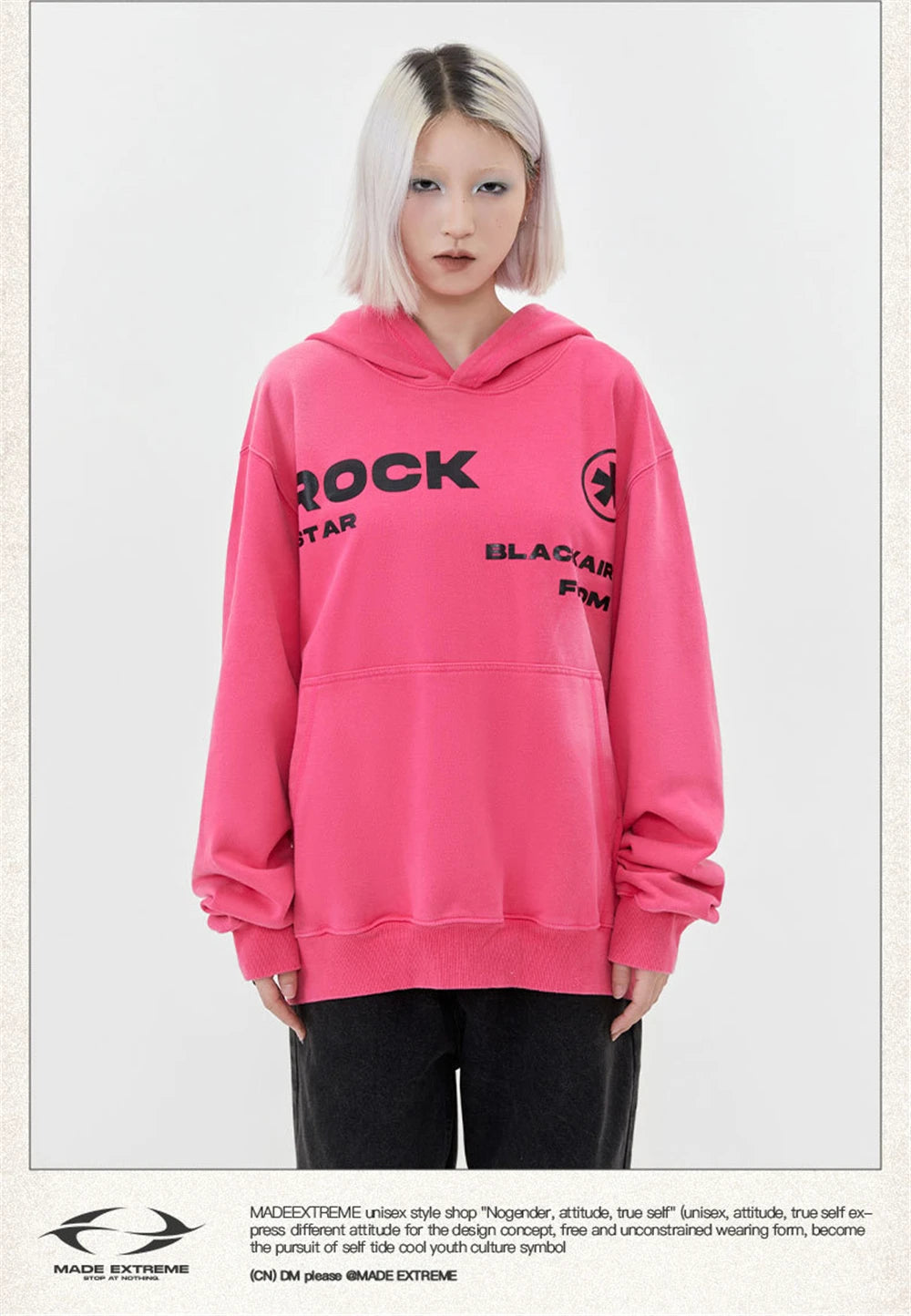 2023 Hip Hop Hoodie Streetwear Unisex Sweatshirt Letter Graphic Haraju