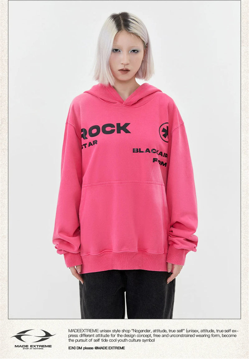 2023 Hip Hop Hoodie Streetwear Unisex Sweatshirt Letter Graphic Haraju
