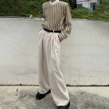 mens trousers business solid color casual trousers autumn british simple commuting retro straight pants mens clothing 2024 unique default style 75