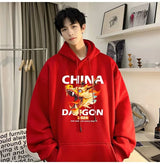 2024 New China Dragon Graphic Hoodies Men Hip Hop Streetwear Hoodie