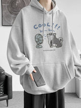 Cool Cartoon Cat Graphic Print Hoodies For Men Y2K Streetwear Clothes