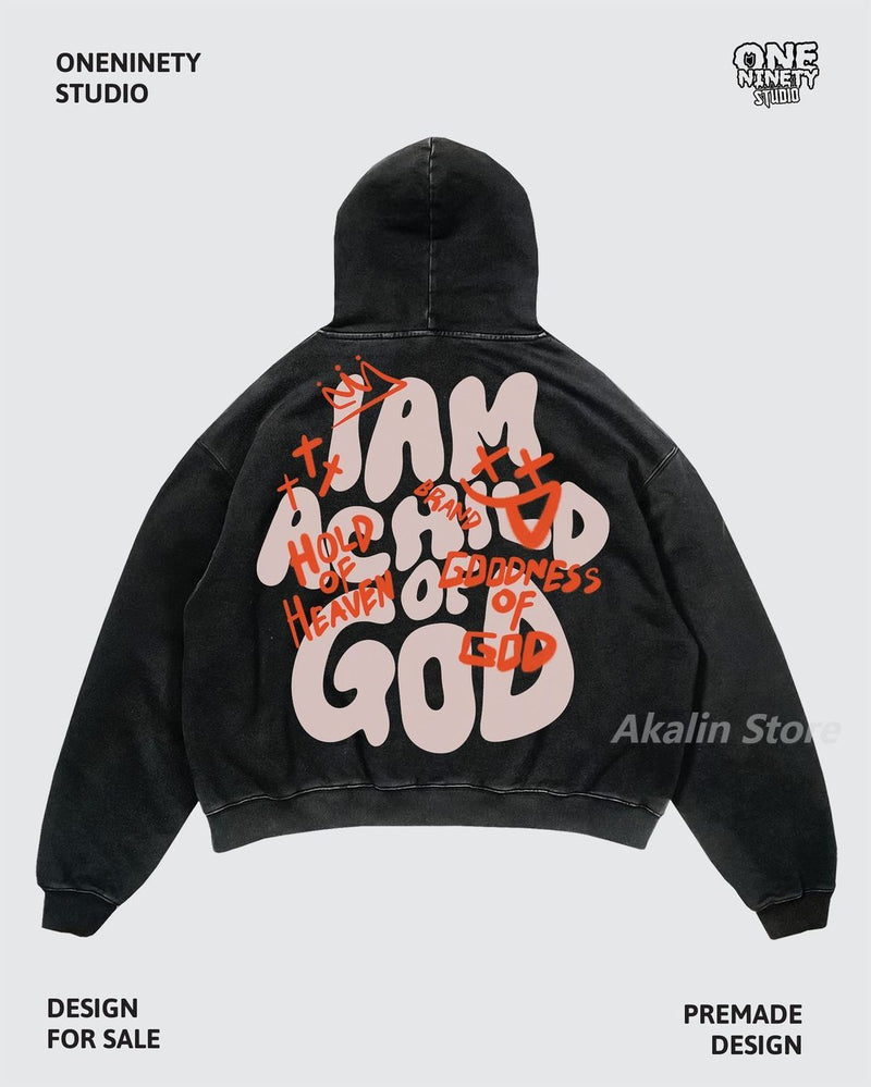Gothic Oversized Tee – Harajuku Streetwear Men Oversized Angel Print Hoodies – Streetwear Fashion for Men & Women