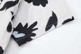 Summer 24SS Vintage Retro Black Flower Direct Print High-Street Casual Beach Style Quality Cold Short Sleeve Shirt