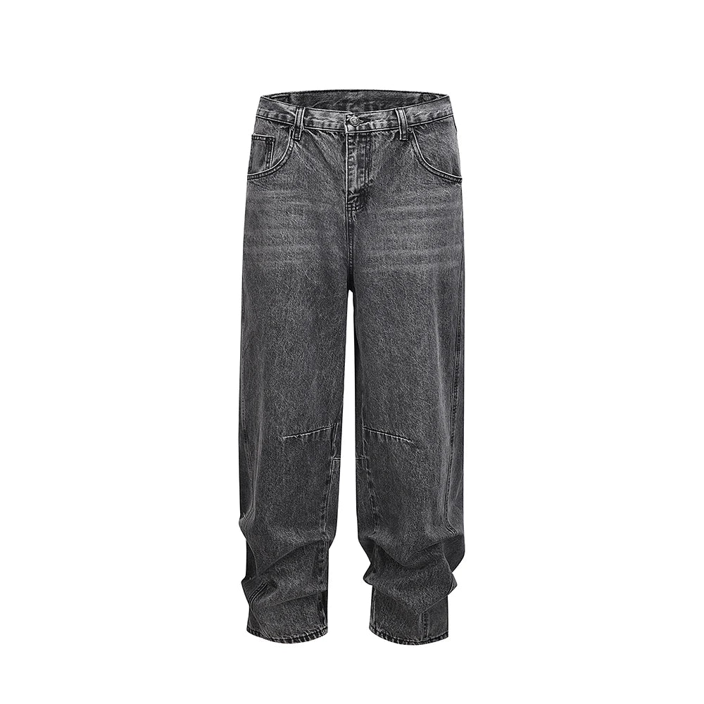 high street washed baggy casual jeans for men and women straight pockets denim pants oversized loose cargo trousers combat utility trousers