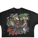 Cyberpunk Broken heart – New Gothic Cartoon Letter Printed Large Pattern T Shirt Cott