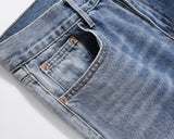 street wear washed hole destroyed skinny jeans denim hip hop blue cylinder male casual slim jeans pants ripped denim trousers unique jeans style 253