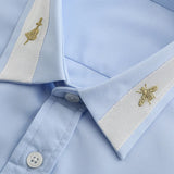New 2022 Luxury Men Classic Embroidered bee Snake UFO Fashion Cotton Casual Shirts Shirt High Quality Short Sleeves A71