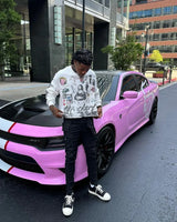 Harajuku Aesthetic print tee – Y2K Street Rock Hip Hop Anime Printed Long Sleeved Top Men A