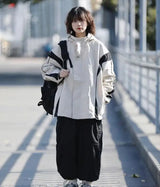 outdoor sports coat set new unisex couple 2 piece set casual hooded windbreaker big pocket wide leg workwear pants suits unique default style 4470