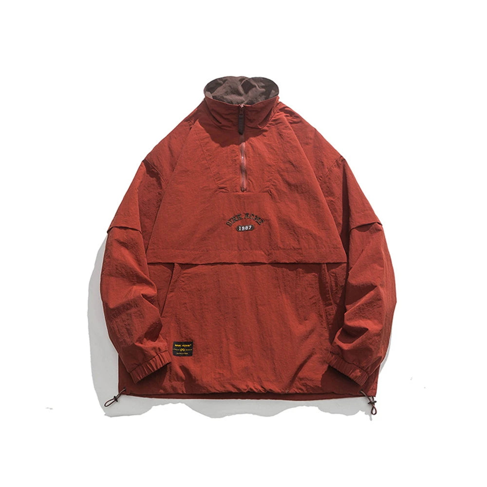 streetwear hip essential graphic fashion print premium quality fit urban cefebb style standing-collar-pullover-jacket-for-men-harajuku-hip-hop-streetwear-loose-coat-embroidered-solid-color-embroidered-letter-tops wear casual unisex image style design oversized material everyday hop - high streetwear design ID 15ac3