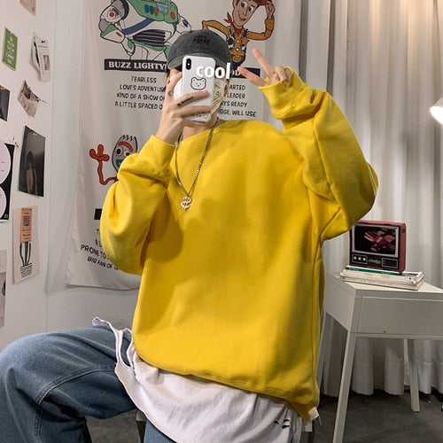 "Solid Colour" Graphic Unisex Streetwear Vintage Women Men Y2K Sweatshirt