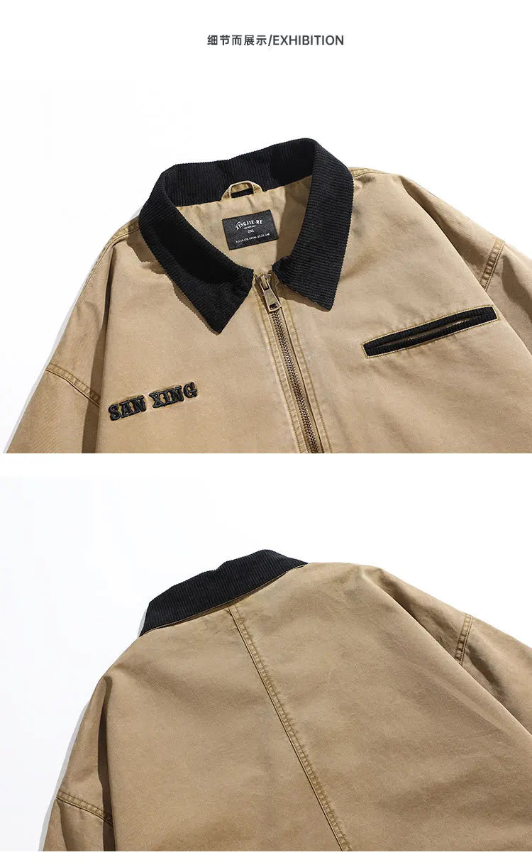 grunge winter jacket, layered citywear - comfortable cotton fit with bold prints