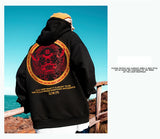 Autumn Dancing Lion Print Hooded Sweatshirts Hombre Hip Hop Fleece