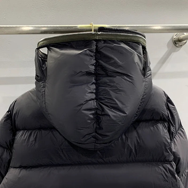 Winter Men's Down Jacket Coat Dark Style Shark Head Masked Zipper Goose Down Warm Regular Down Jacket Coat For Men And Women