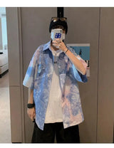 2023 Summer New Light Luxury Fashion Short-sleeved Shirt Men Top Coat Comfortable Casual Shirt Boutique Clothing Simple Style
