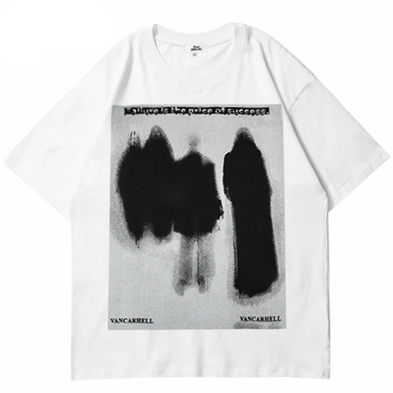 Anime Aesthetic print tee – Men Hip Hop T Shirt Streetwear Dark Style Shadow Printed T S
