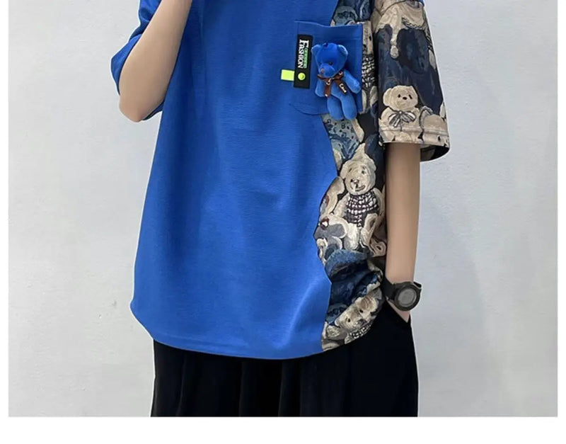 Skatercore Oversized shirt – Summer Short Sleeved Mens T Shirt Trend Loose And Versatile
