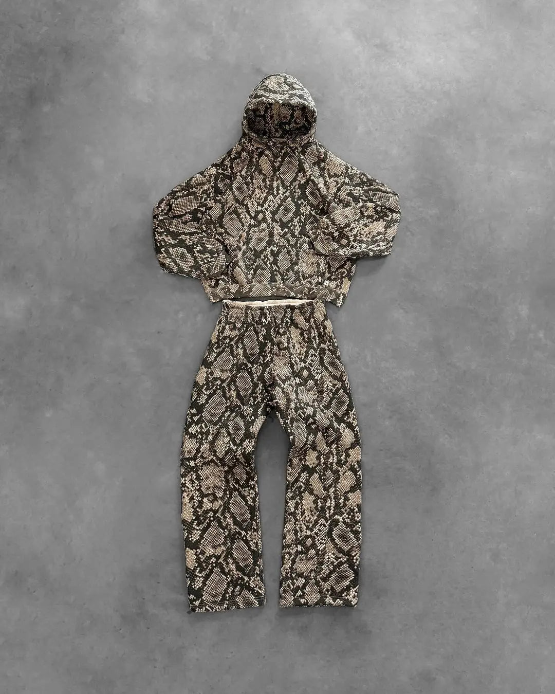 harajuku new y2k tracksuit men hip hop oversized hoodies 2 piece set retro snake pattern sweatshirts clothes for men streetwear unique default style 315