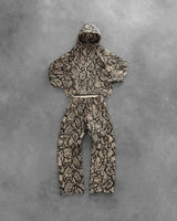 harajuku new y2k tracksuit men hip hop oversized hoodies 2 piece set retro snake pattern sweatshirts clothes for men streetwear minimalist street pants