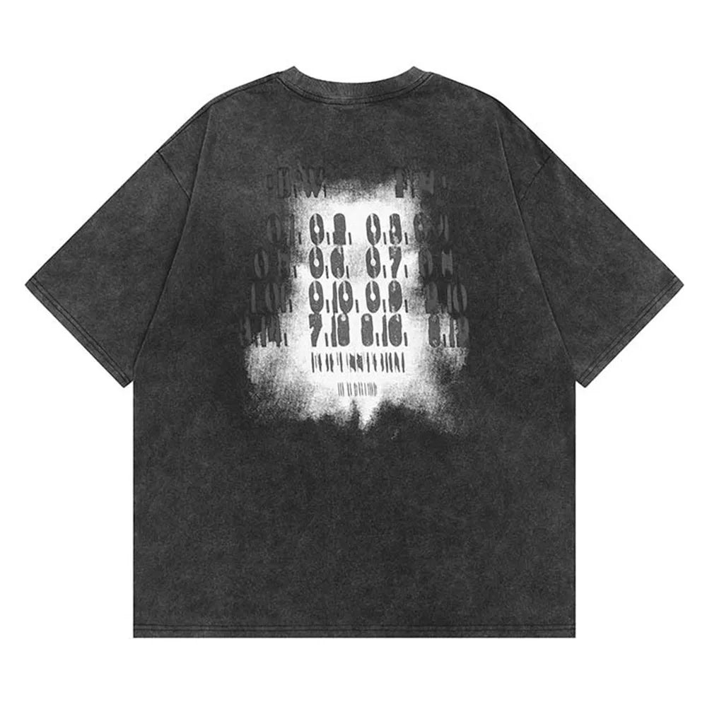Anime Melting smiley – Mens Hip Hop Mens Oversized T Shirt Face Shadow Letter Graph