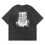 Anime Melting smiley – Mens Hip Hop Mens Oversized T Shirt Face Shadow Letter Graph