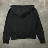 New Luxury Men Novelty Metal Rivets Hoodies Hoody Hooded Sweatshirts V