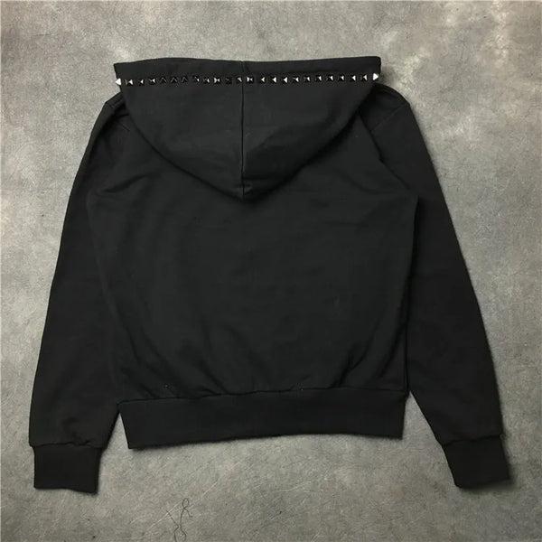 New Luxury Men Novelty Metal Rivets Hoodies Hoody Hooded Sweatshirts V